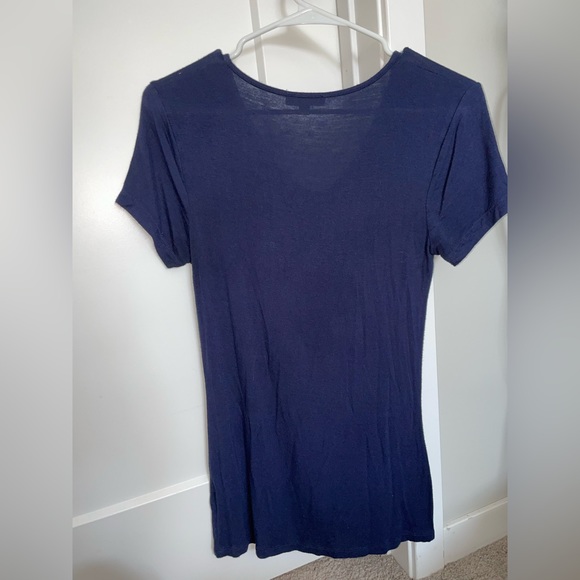 Medium Navy Blue Zenana Outfitters Short Sleeve Shirt - Picture 3 of 3